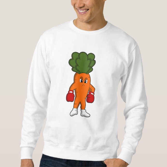 Karotten als Boxer mit Boxhandschuhen Sweatshirt (Vorderseite)