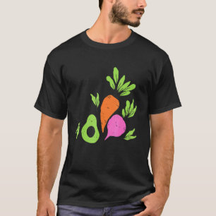 Karotten Avocado und Radiesgesunde pflanzliche Sal T-Shirt