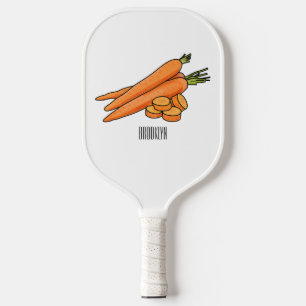Karotten Cartoon-Illustration Pickleball Schläger