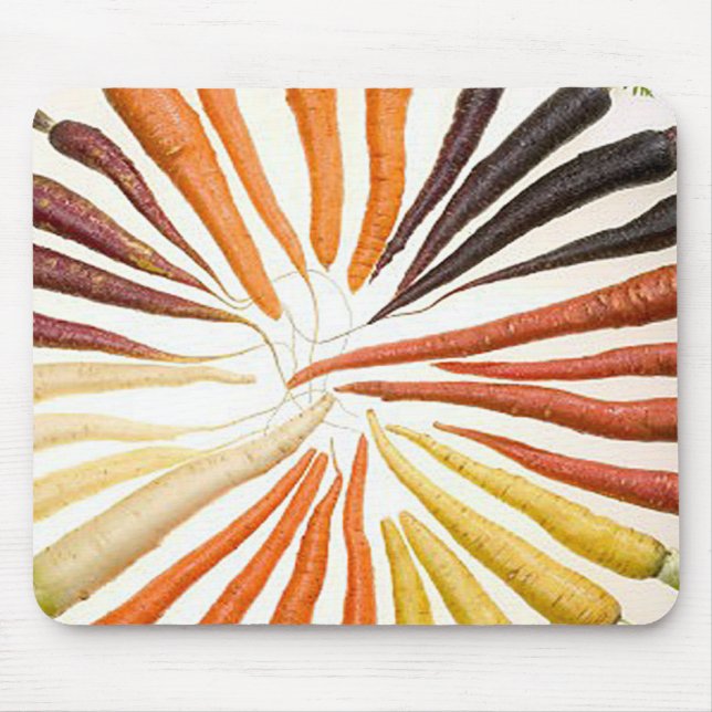 Karotten Gemüse farbenfrohe Regenbogen Muster Gart Mousepad (Vorne)