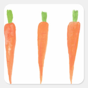 Karotten Gemüsepflanze vegan Vegeterischer Orangen Quadratischer Aufkleber