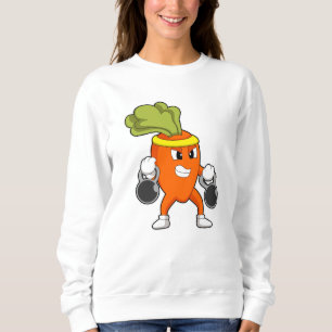 Karotten in Fitness mit Dumbells Sweatshirt