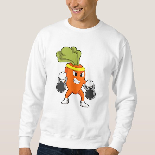 Karotten in Fitness mit Dumbells Sweatshirt (Vorderseite)