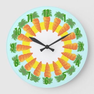 Karotten-Küchen-Wanduhr Große Wanduhr