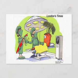 Karotten-Operation Lustiger Medizinischer Cartoon Postkarte