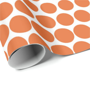 Karotten-orange Tupfen-modernes Weiß Geschenkpapier