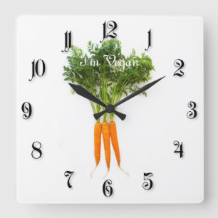 Karotten Quadratische Wanduhr