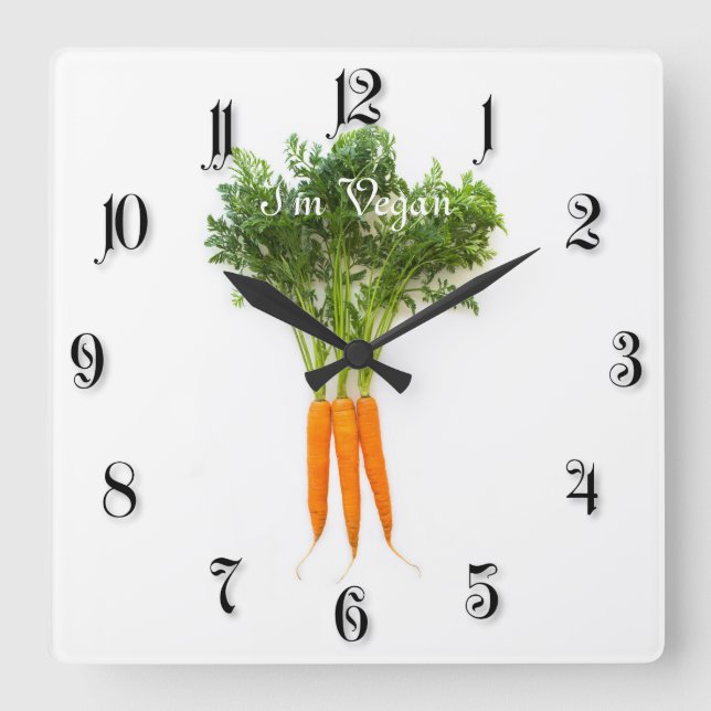 Karotten Quadratische Wanduhr (Vorderseite)