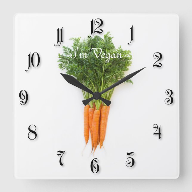 Karotten Quadratische Wanduhr (Vorderseite)