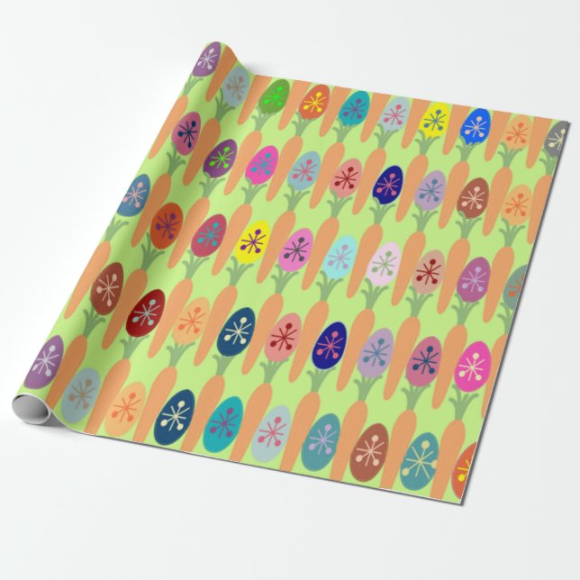 Karotten und Eier Geschenkpapier (Ungerollt)