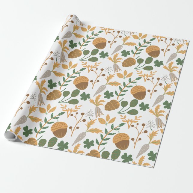Karotten und Nüsse Geschenkpapier (Ungerollt)