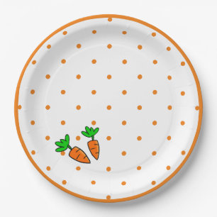 Karotten- und Polka-Papierplatte Pappteller