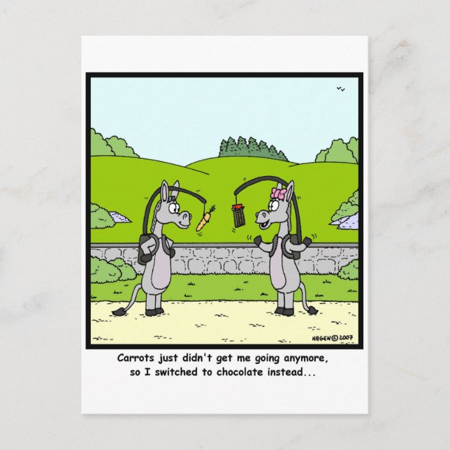 Karotten und Schokolade Postkarte (Vorderseite)