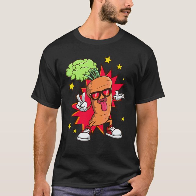 Karotten-Vegane-Gemüse-Botaniker T-Shirt (Vorderseite)