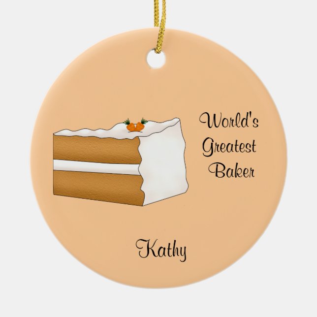 Karottenkuchen-Weihnachtsverzierung Keramik Ornament (Vorne)