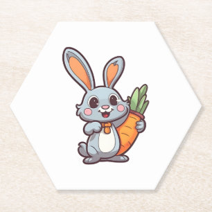 Karottenliebende Osterhase Niedliches 2D Design Untersetzer