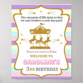 Karousel Begrüßungsschild Party Giro Zirkus Poster