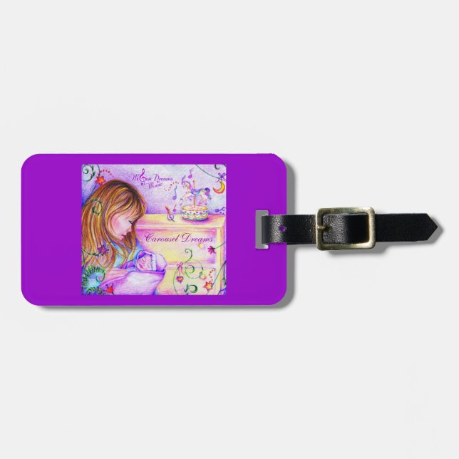 Karousel Dreams Gepäckträger mit Lederband Gepäckanhänger (Vorderseite horizontal)