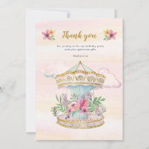 Karousel Geburtstag danke Karte