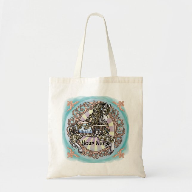 Karousel Horse Tote Bag Tragetasche (Vorne)
