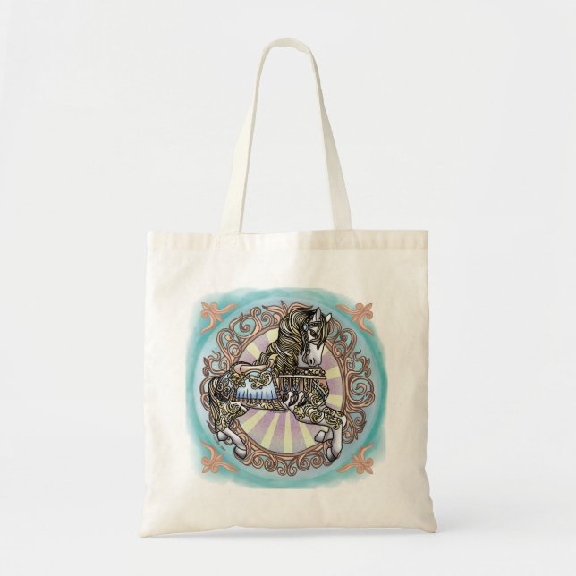 Karousel Horse Tote Bag Tragetasche (Vorne)