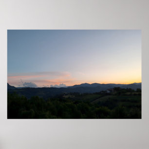 Karpaten-Sonnenuntergang – Rumänien Bergfotografie Poster