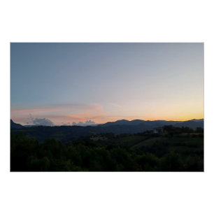 Karpaten-Sonnenuntergang – Rumänien Bergfotografie Poster