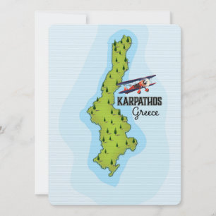 Karpathos griechische Karte illustrierter Reisepla