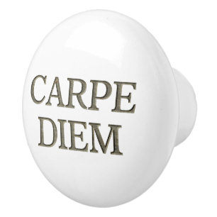 Karpe Diem, weißer Keramik Keramikknauf