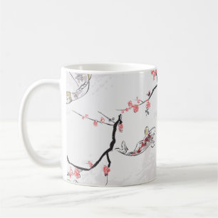 Karpfen Koi Fisch Naturlandschaft Sketch-Illustrat Kaffeetasse