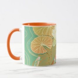 Karpfen Koi Fisch-Wasser-Lilien-Teich-kombinierte Tasse