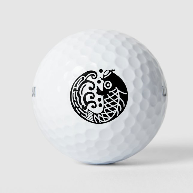 Karpfen und Welle Golfball (Vorderseite)