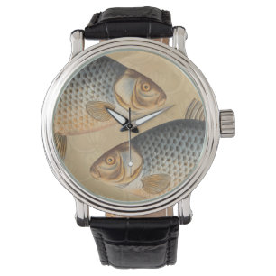 Karpfenfisch Fischmalerei Süßwasserzeichnung Armbanduhr