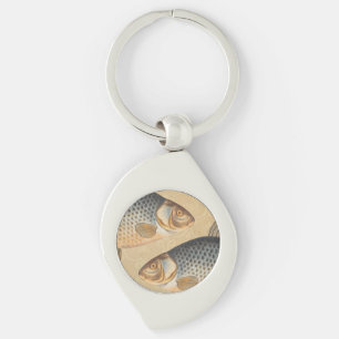 Karpfenfisch Fischmalerei Süßwasserzeichnung Schlüsselanhänger