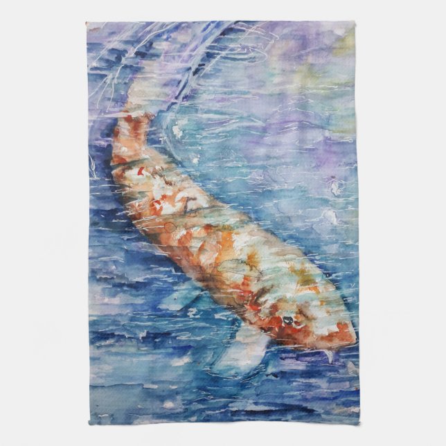 Karpfenfisch Geschirrtuch (Vertikal)