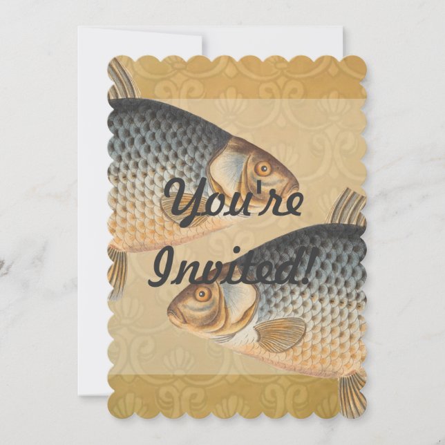 Karpfenfisch, Süßwasser anstrichen Einladung (Vorderseite)