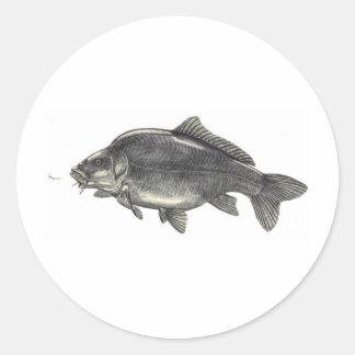 Karpfenfischerei Runder Aufkleber