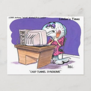 Karpfentunnelsyndrom Funny Cartoon Geschenke & T-S Postkarte