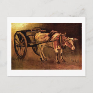 Karren mit rotem und weißem Ochsen, Vincent van Go Postkarte