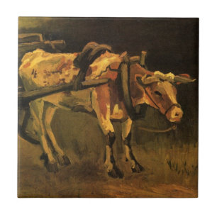 Karren mit rotem und weißem Ochsen von Vincent van Fliese