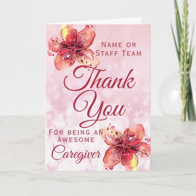 Karriere Danke, Floral Lily Dankeskarte (Vorderseite)