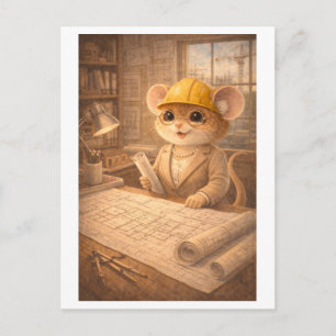 Karriere-Maus als Architekt Postkarte