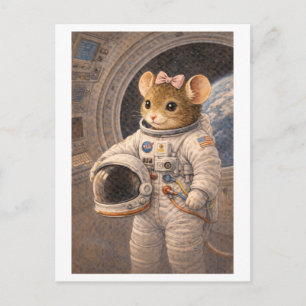Karriere-Maus als Astronaut Postkarte