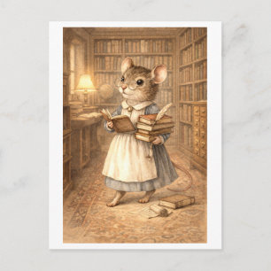 Karriere-Maus als Bibliothekarin Postkarte