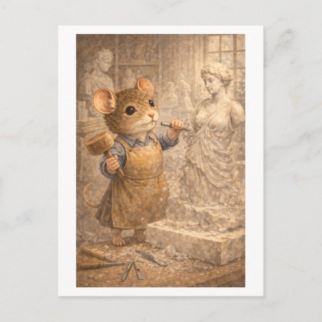 Karriere Maus als Bildhauer Postkarte (Vorderseite)