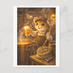 Karriere Maus als Brauer Postkarte