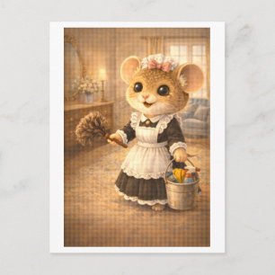Karriere Maus als Dienstmädchen Postkarte