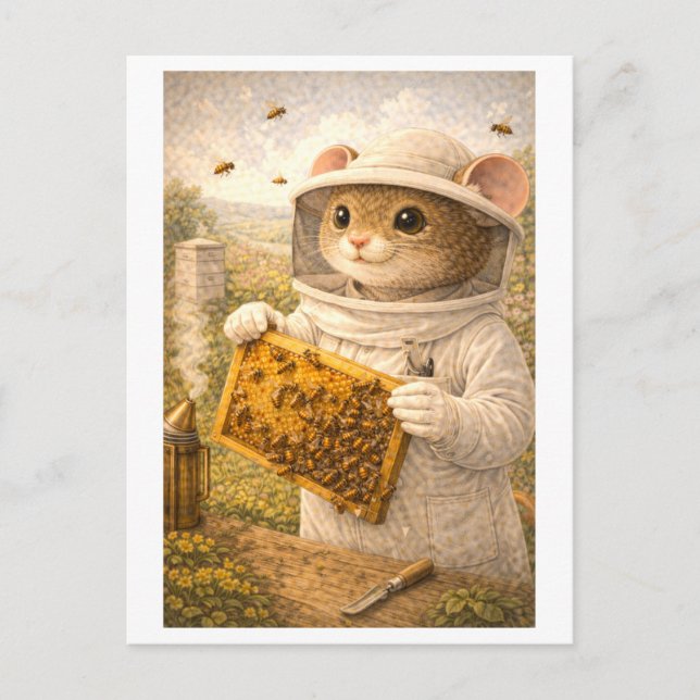 Karriere Maus als Imker Postkarte (Vorderseite)