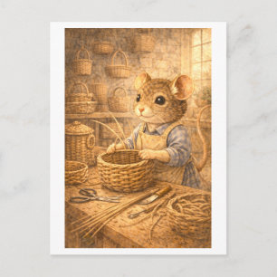 Karriere Maus als Korbflechter Postkarte