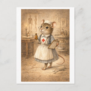 Karriere-Maus als Krankenschwester Postkarte